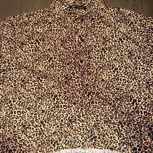 Zara Women's Leopard Print Blouse - Black and Tan